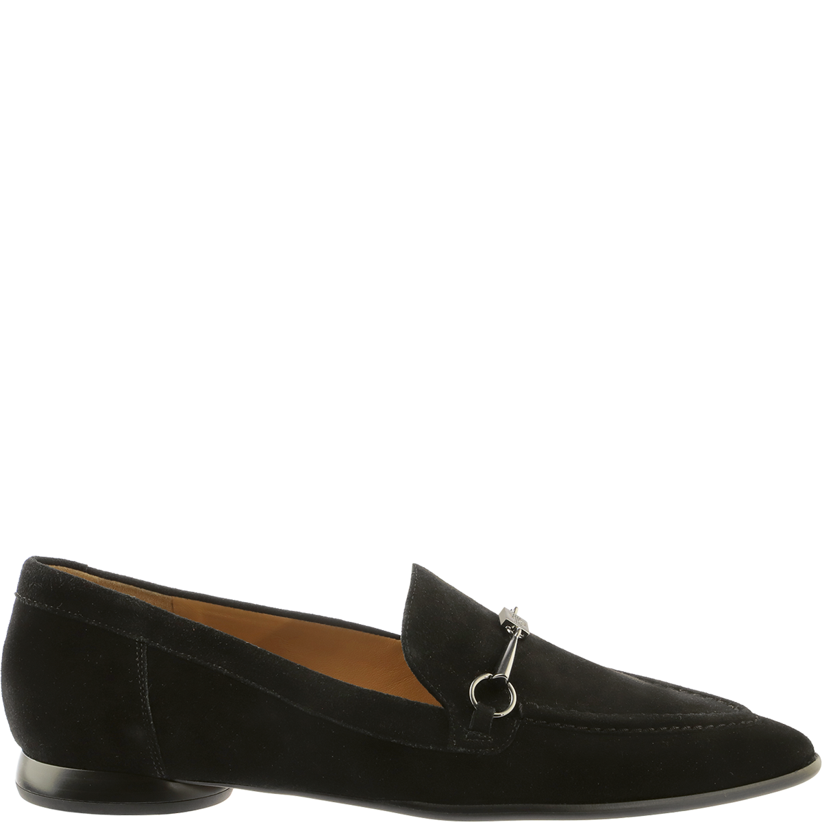 Högl Feminine leather loafers with round heels Black