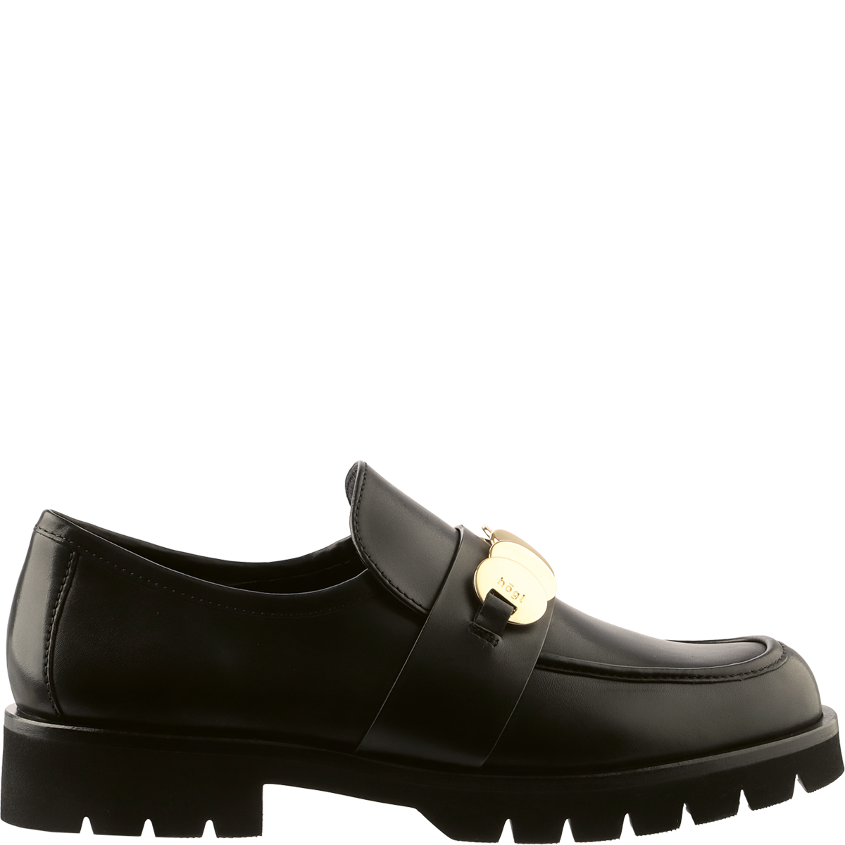 Högl Smooth leather loafers with jewellery element and accentuated sole Black