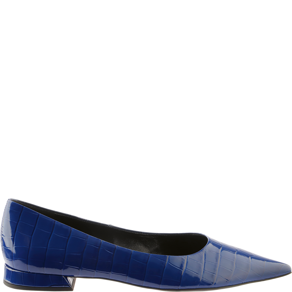 Högl Pointed toe crocodile-look soft leather ballerinas Blue