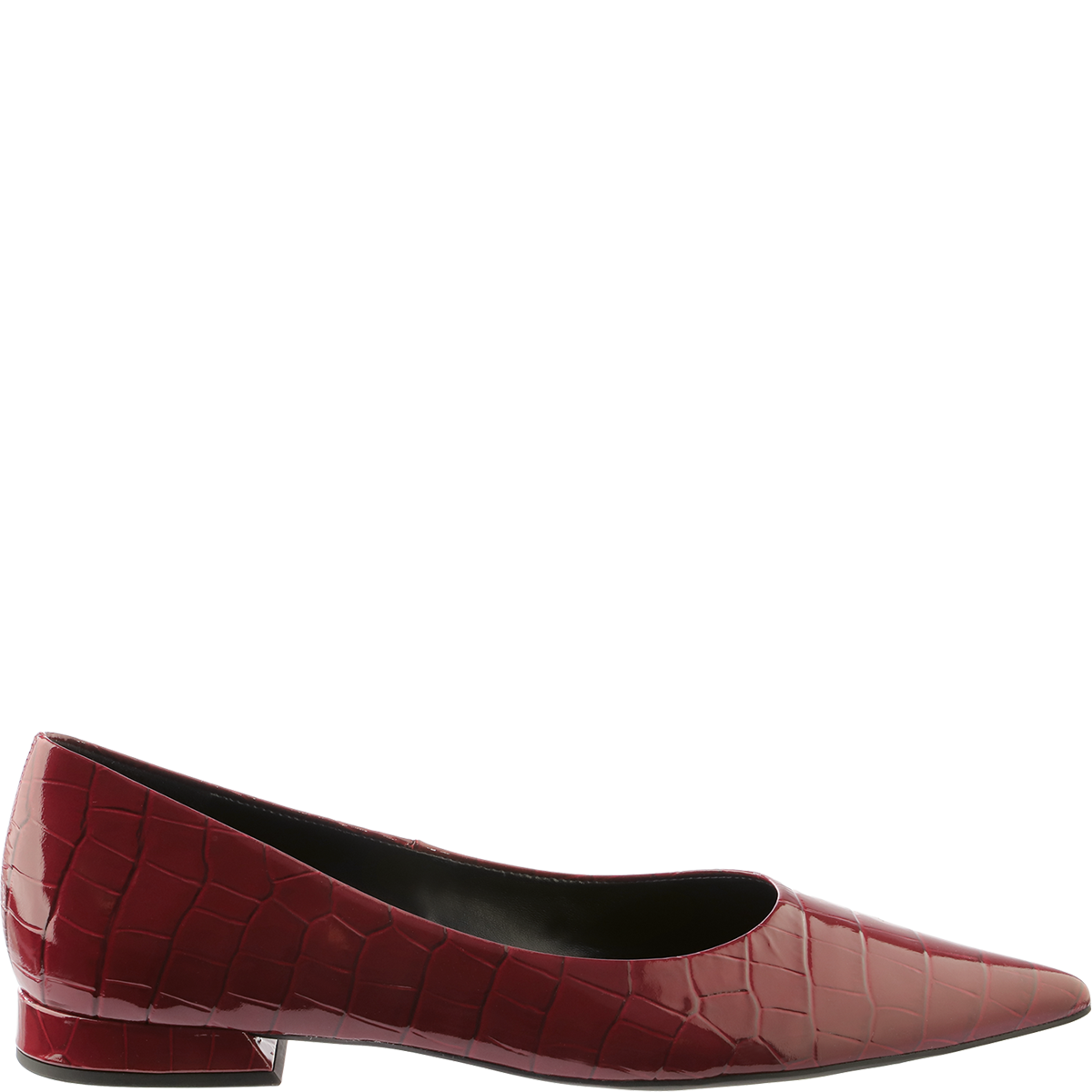 Högl Pointed toe crocodile-look soft leather ballerinas Red