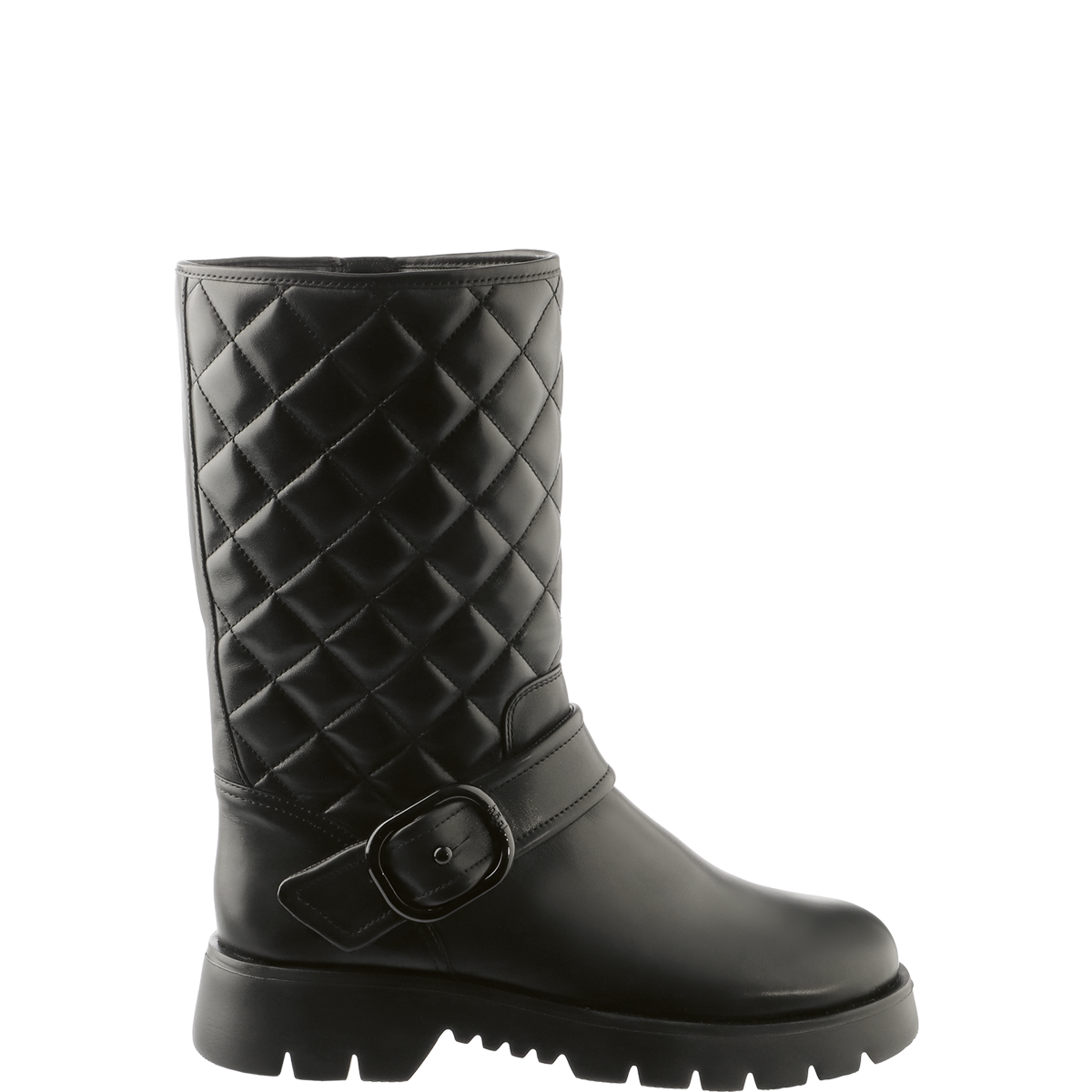 Högl Cool biker boots with quilting and ridged soles Black