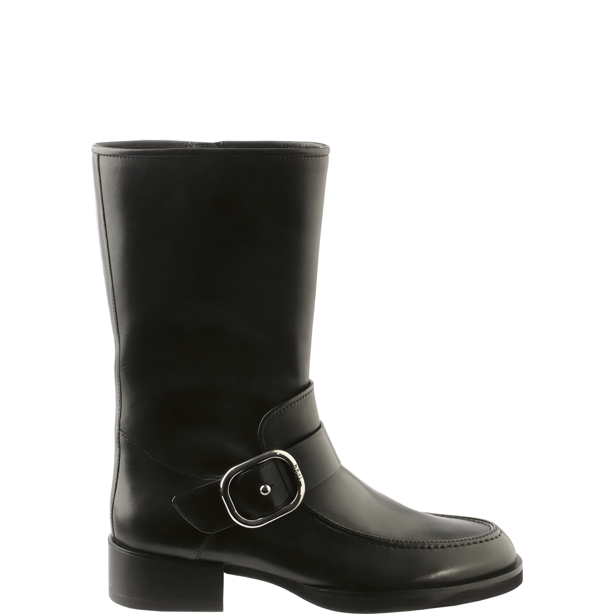 Högl Sustainable biker boots with minimalist frame buckles Black