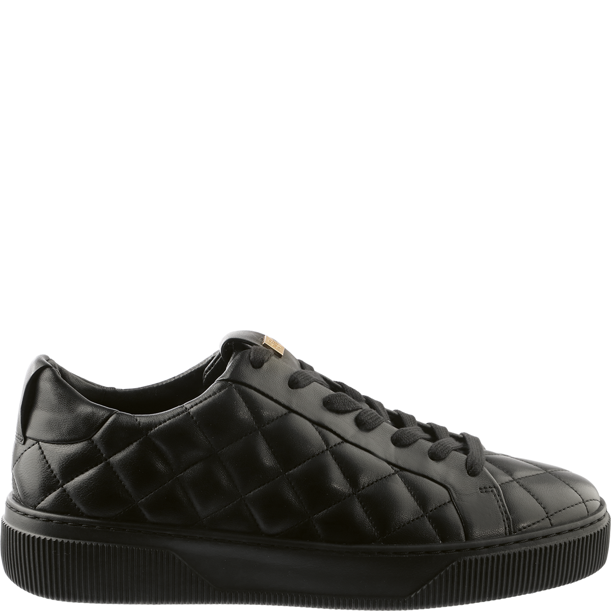 Högl Padded soft leather sneakers with a contemporary quilted look Black