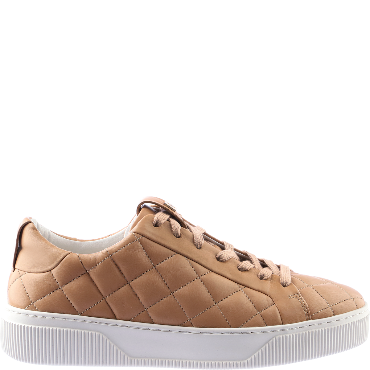 Högl Padded soft leather sneakers with a contemporary quilted look Brown