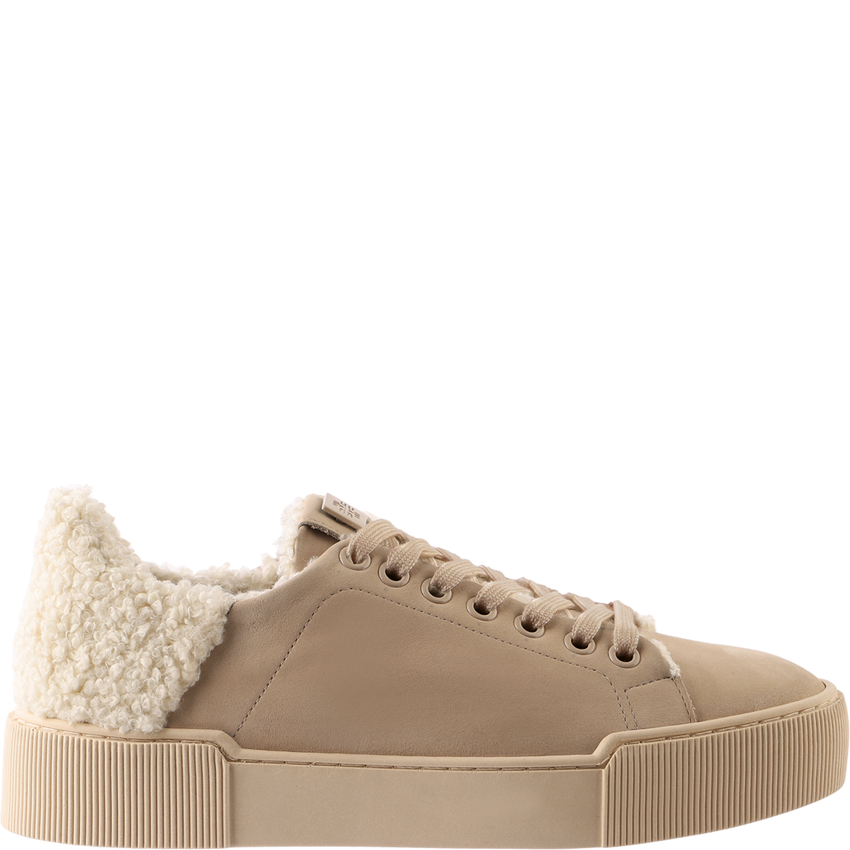 Högl Sustainably produced trainers with soft teddy lining insert Beige