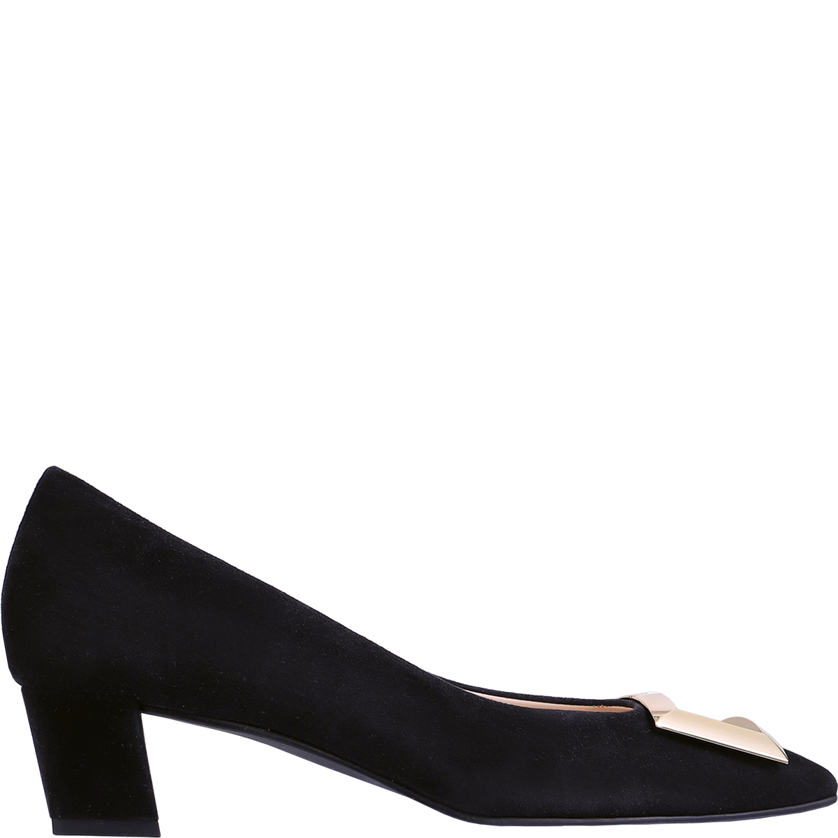 Högl Elegant suede pumps with gold-coloured decorative elements Black
