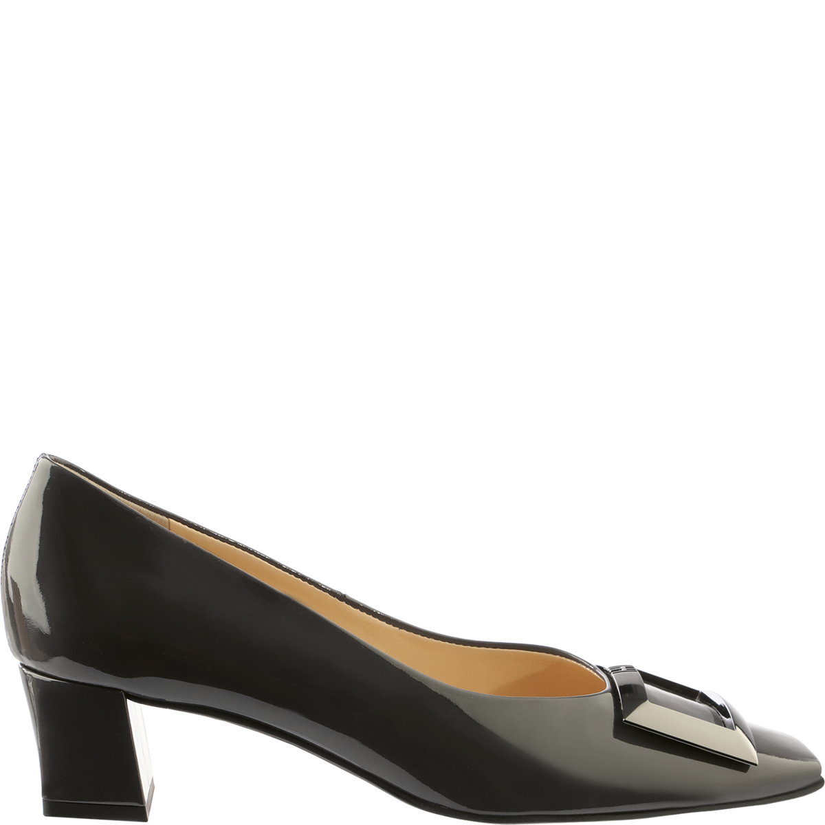 Högl Sustainable patent leather pumps with block heels Grey