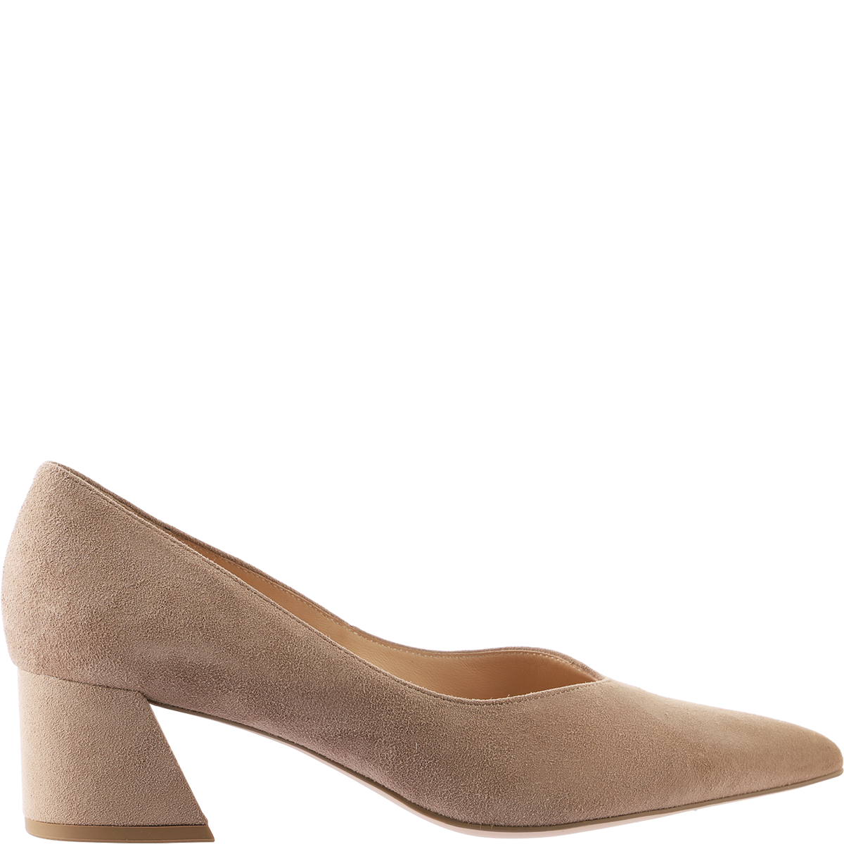 Högl Comfortable suede pumps with wide block heel Beige
