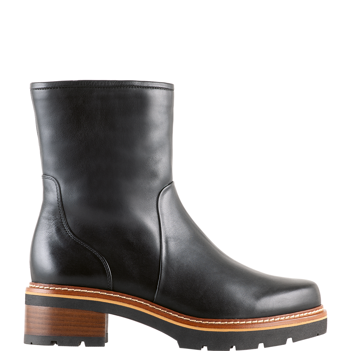 Högl Striking black leather ankle boots with a shearling lining Black