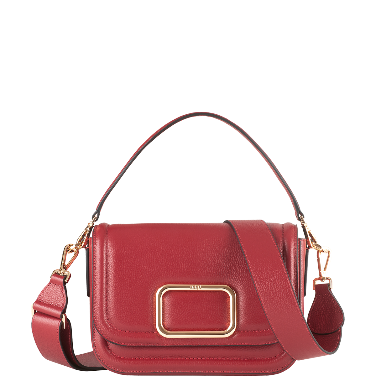 Högl Timeless leather handbag with a golden frame clasp Red