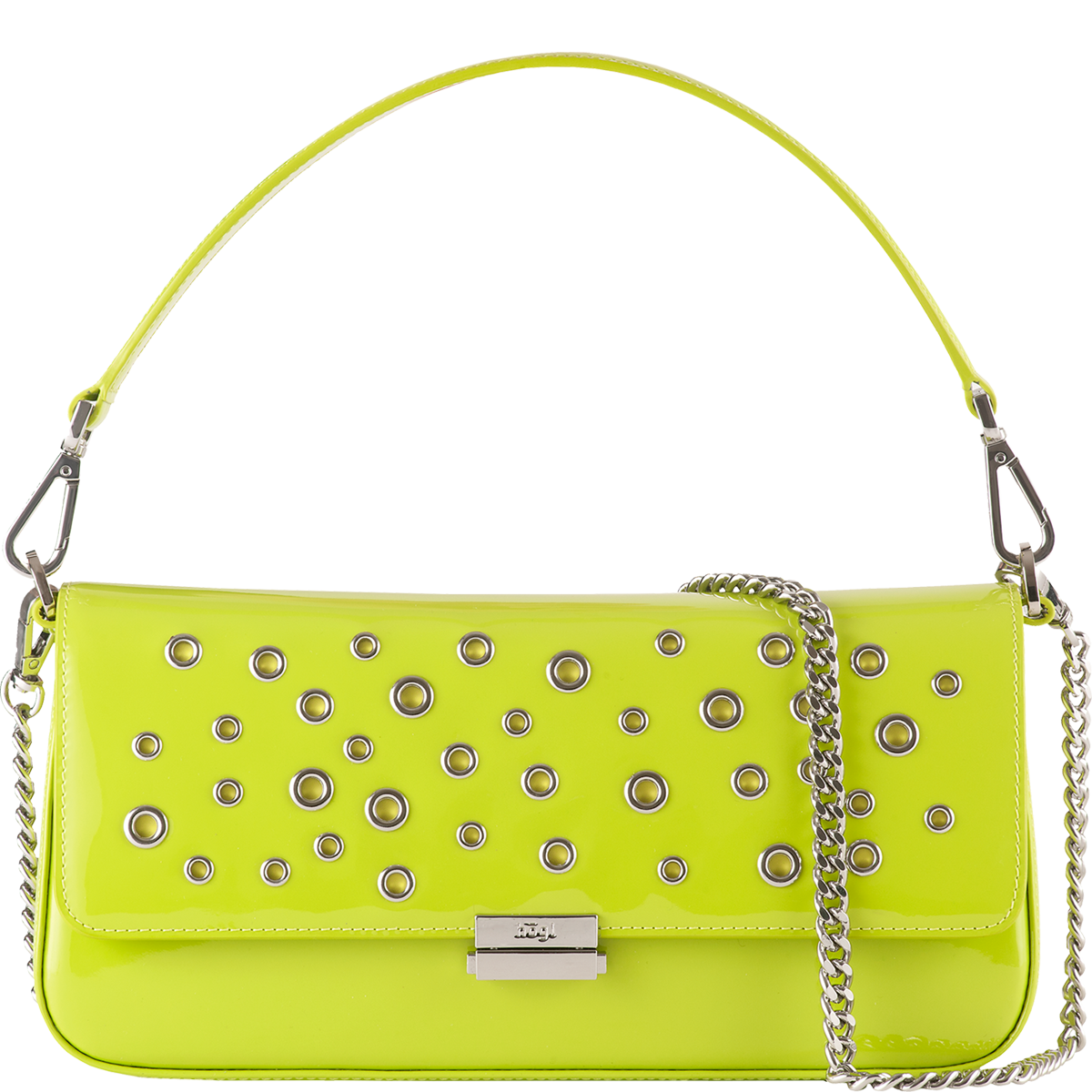 Högl Baguette aus Lackleder mit moderner Nietenapplikation – Vienna Edition Grün