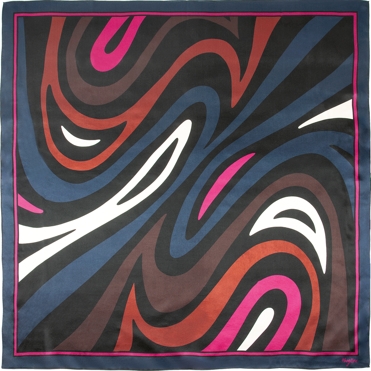 Högl High-quality silk scarf with Högl's own magma print Multicolour