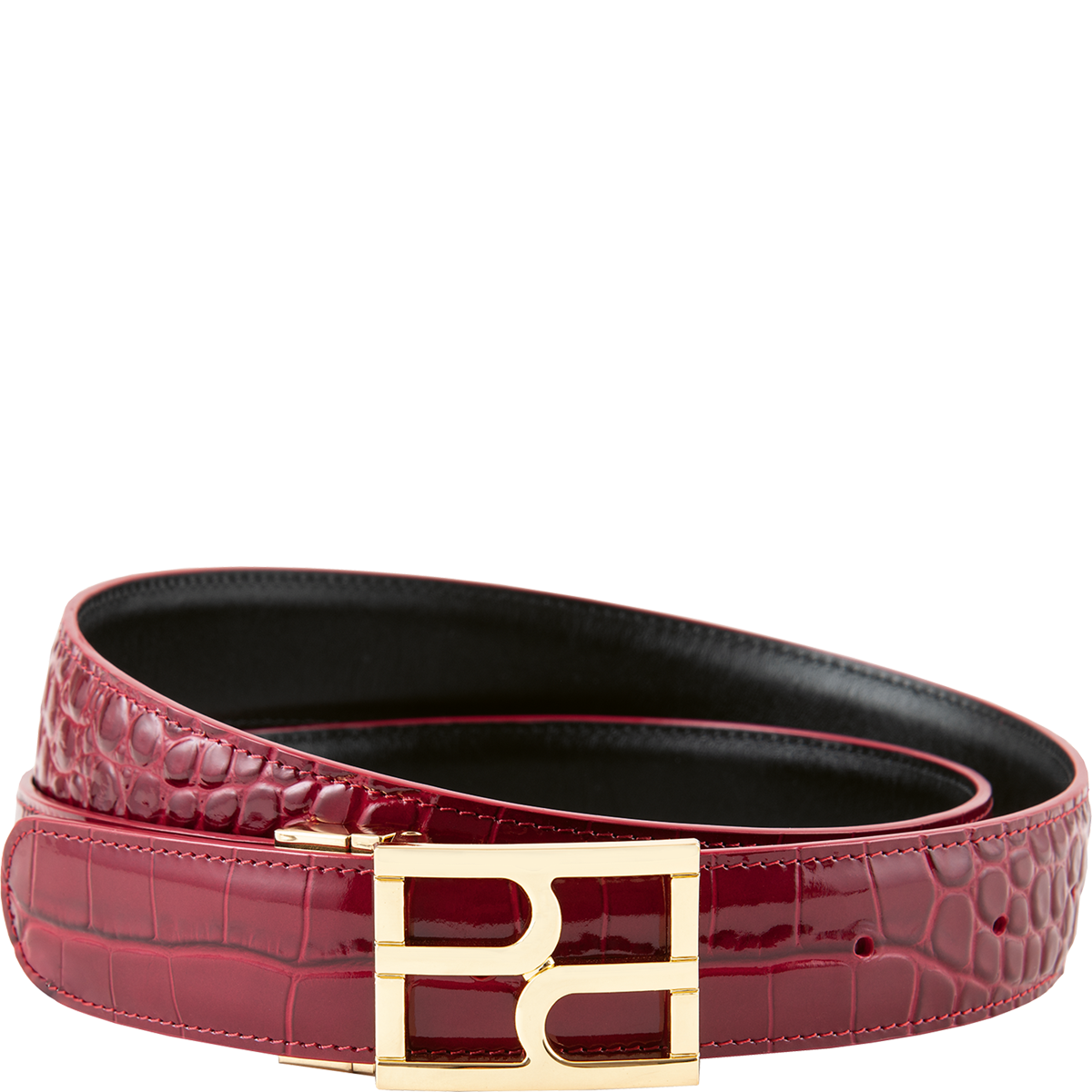 Högl Leder-Gürtel mit goldener H-Schnalle Mehrfarbig