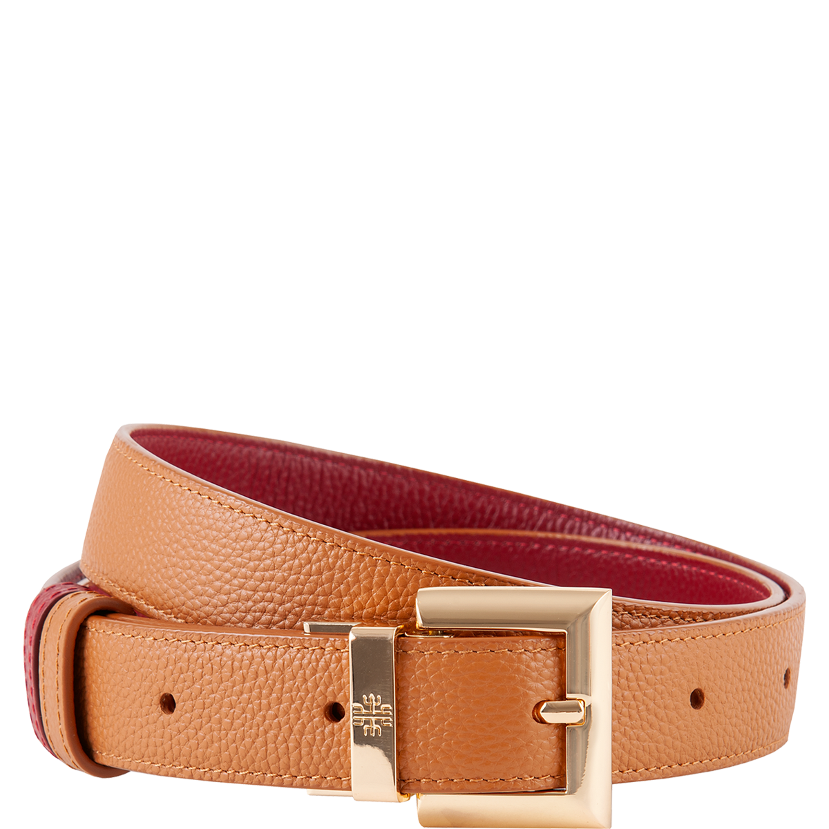 Högl Klassischer Wendegürtel aus Leder mit Narbenprägung Mehrfarbig