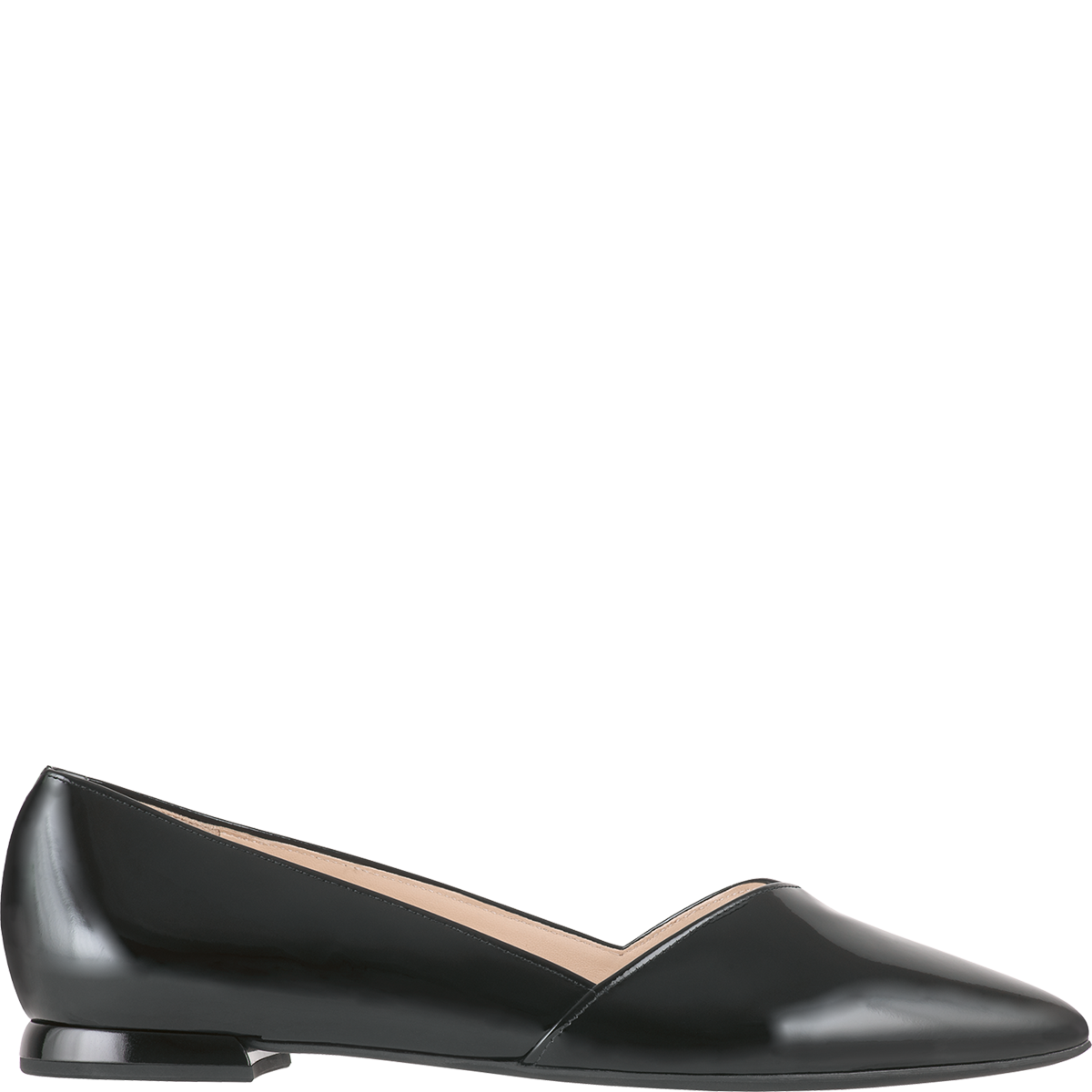 Högl Sustainable high-gloss calfskin leather ballerinas Black
