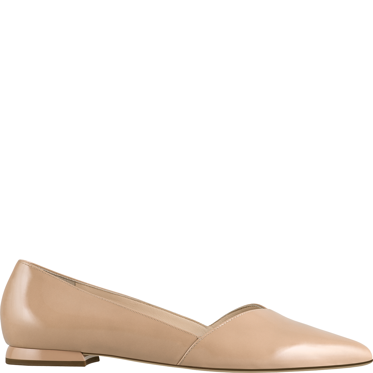 Högl Nachhaltige Ballerinas aus hochglänzendem Kalbleder Beige