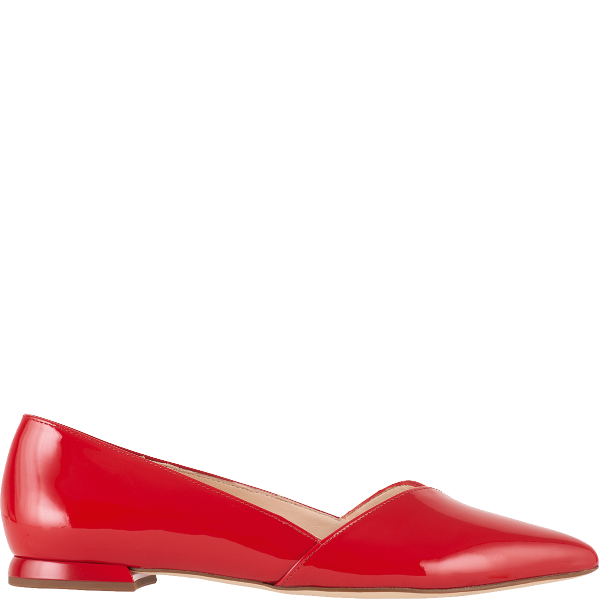 Högl Sustainable high-gloss calfskin leather ballerinas Red