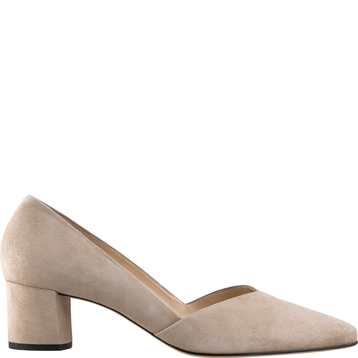 Högl Timeless clasic suede pumps with covered block heel Beige