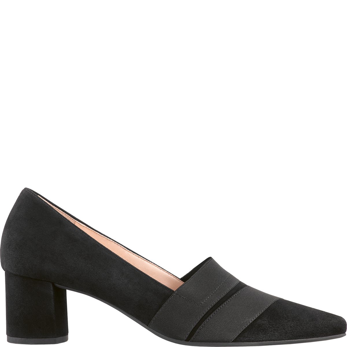 Högl Elegant Pumps with block heel and elastic bands Black