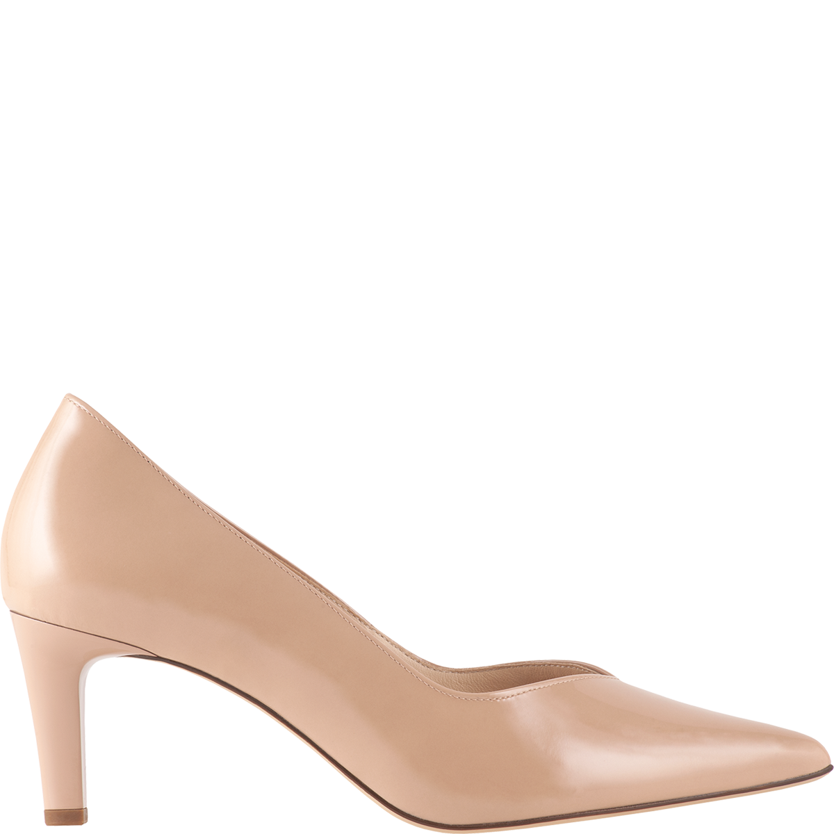 Högl Plain-coloured patent leather pumps with stiletto heels Beige