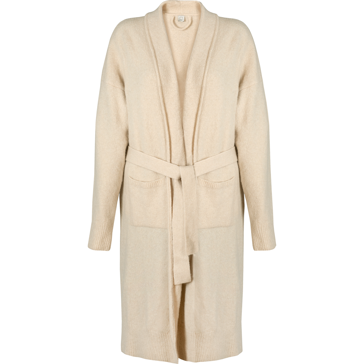 Högl Long knitted cashmere-wool blend coat Beige
