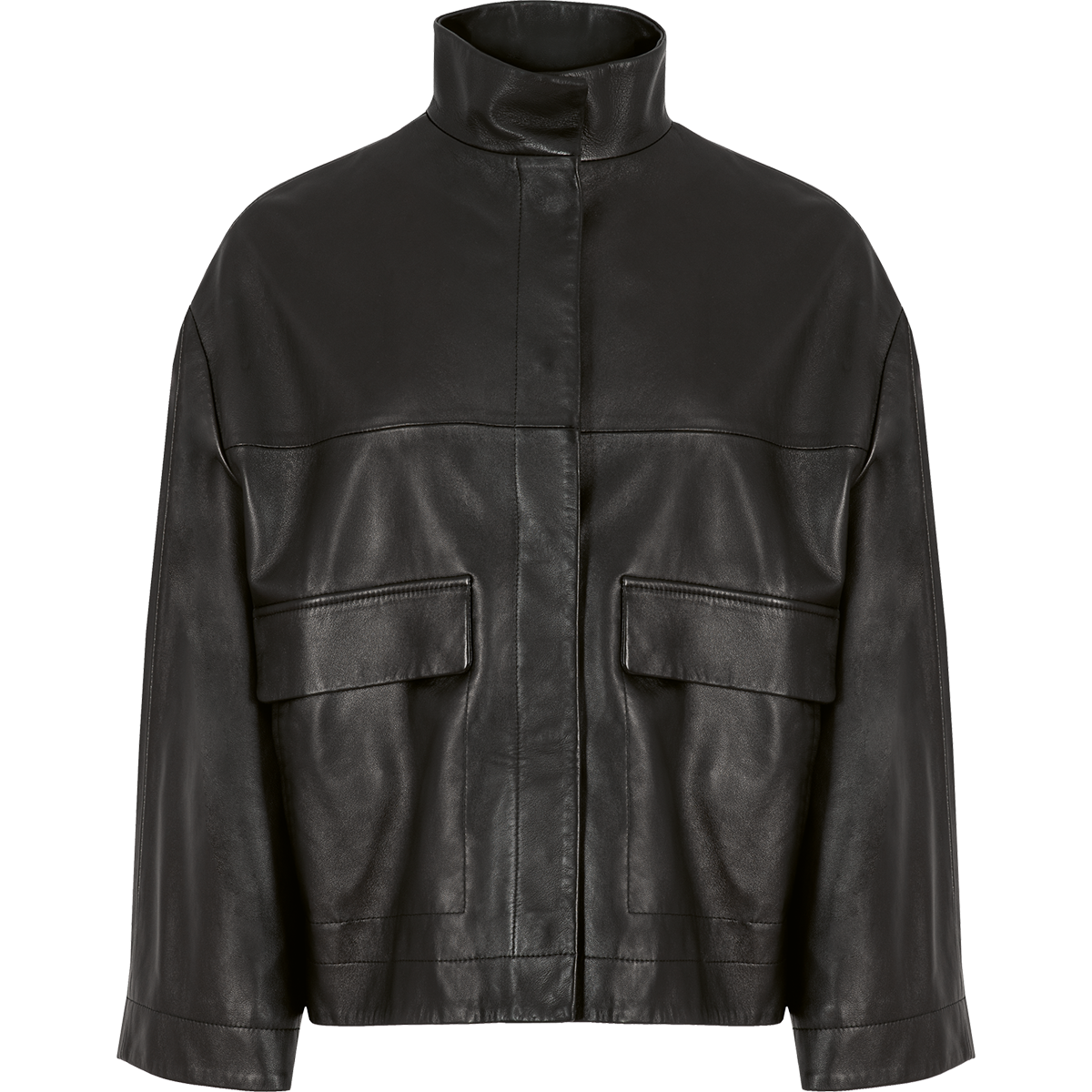 Högl Lässig coole Lederjacke in puristischem Design Schwarz