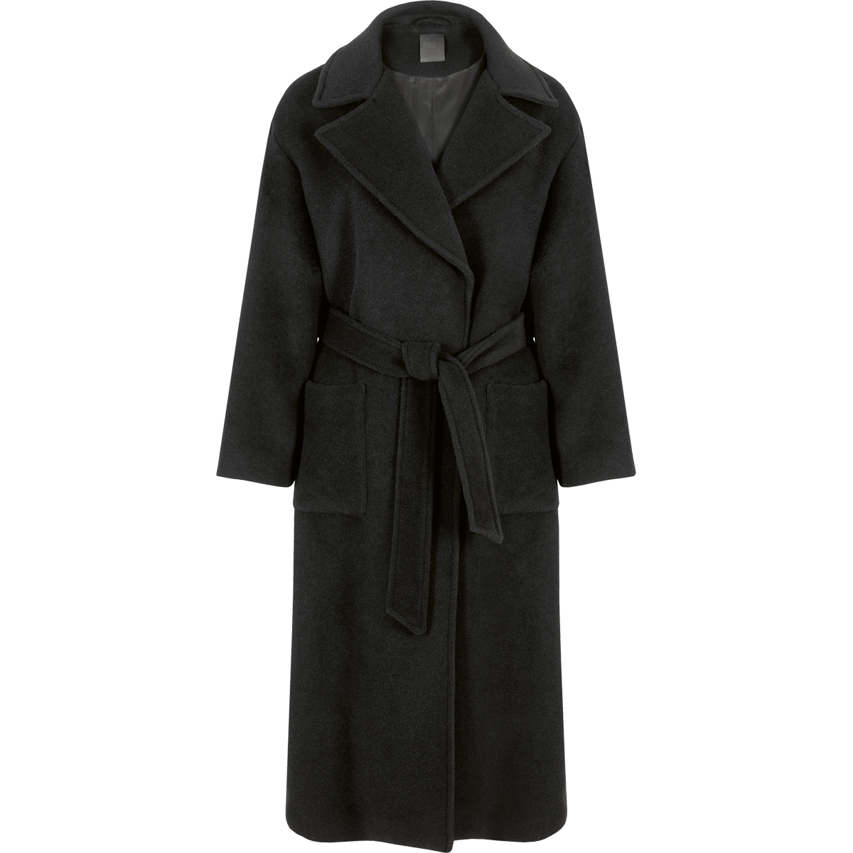 Högl Long wool coat with tie belt Black
