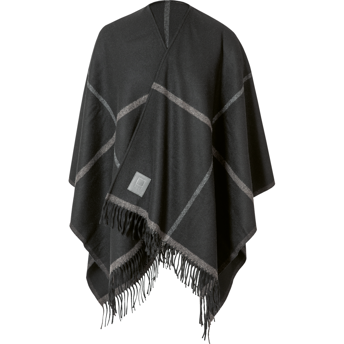 Högl Cape mit minimalistischem Karomuster Schwarz