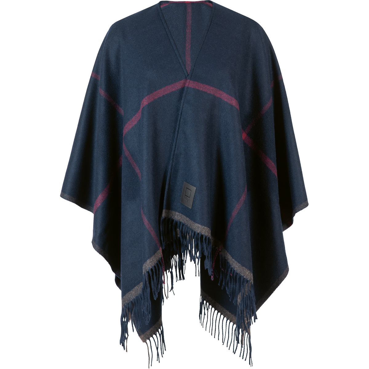 Högl Cape with a minimalist check pattern Blue