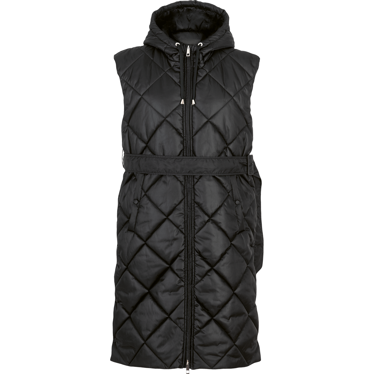 Högl Ärmellose Steppjacke in sportivem Design Schwarz