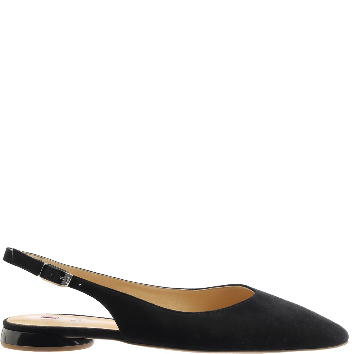 Högl Elegant, high-quality suede slingback ballerinas Black