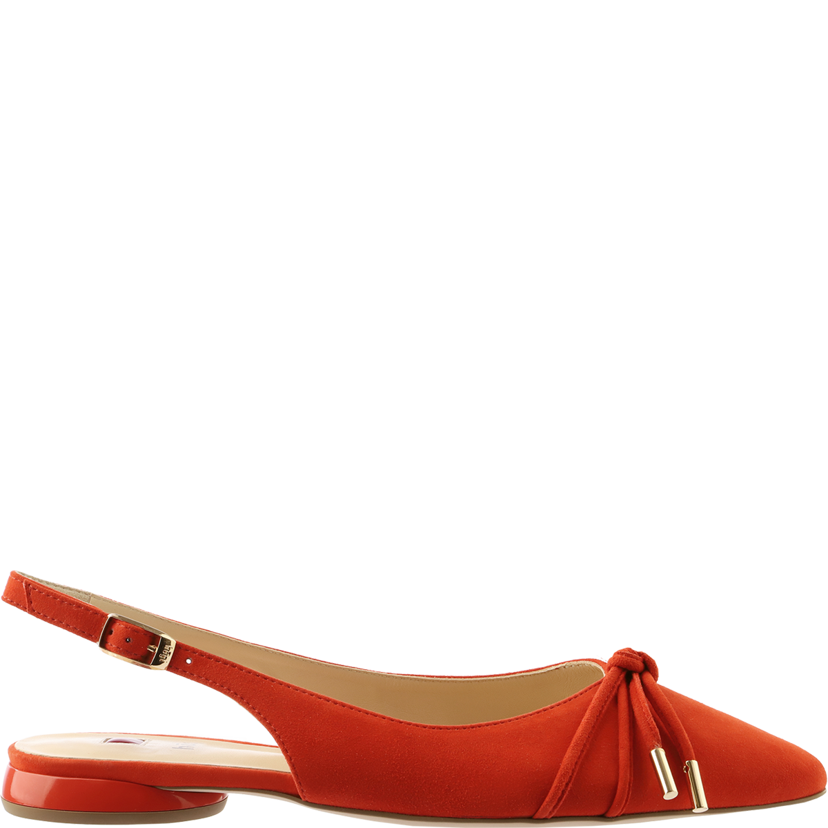 Högl Elegant, sustainably manufactured suede slingback ballerinas Red