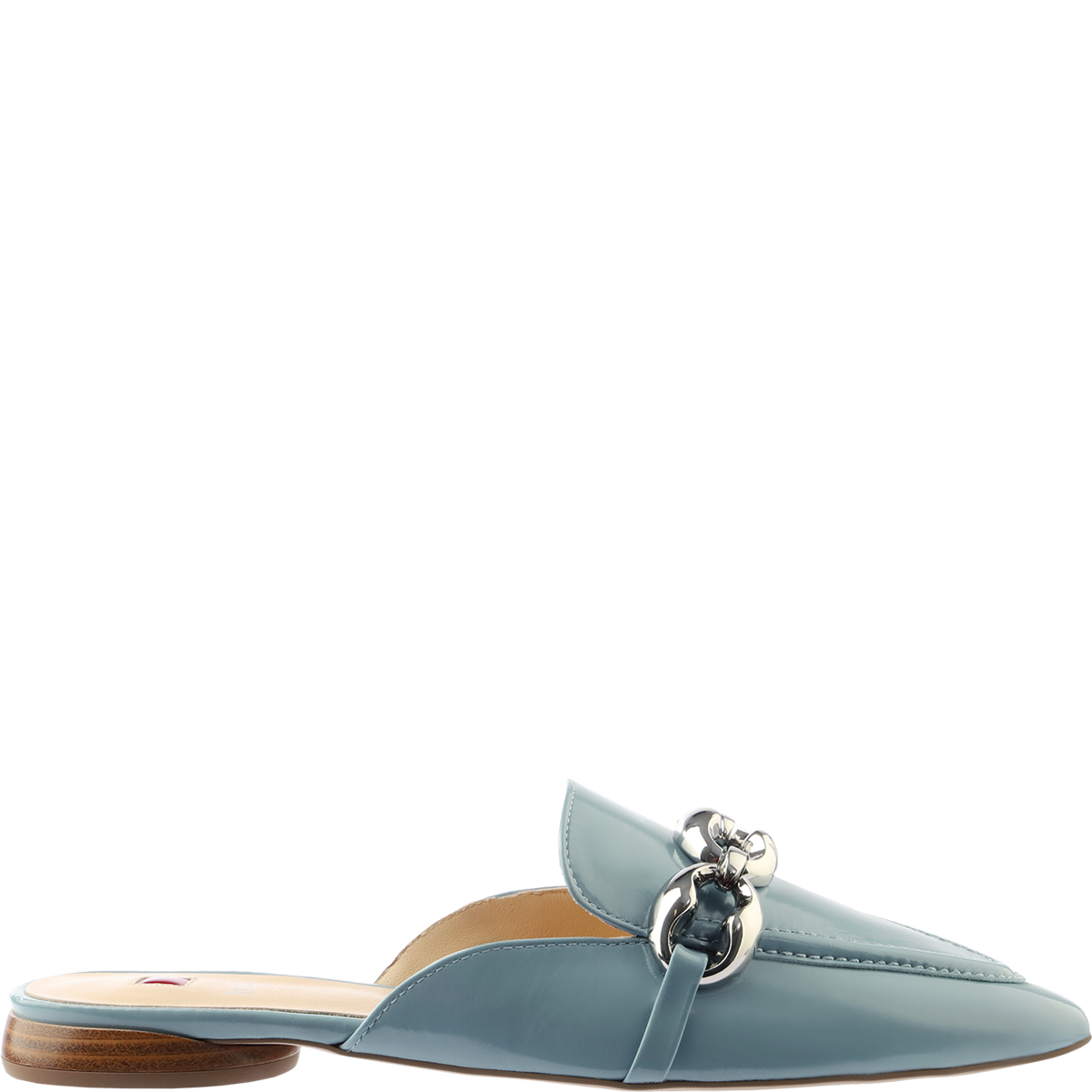 Högl Spitze Pantolette mit silbernem Schmuckelement im Loafer-Style Blau