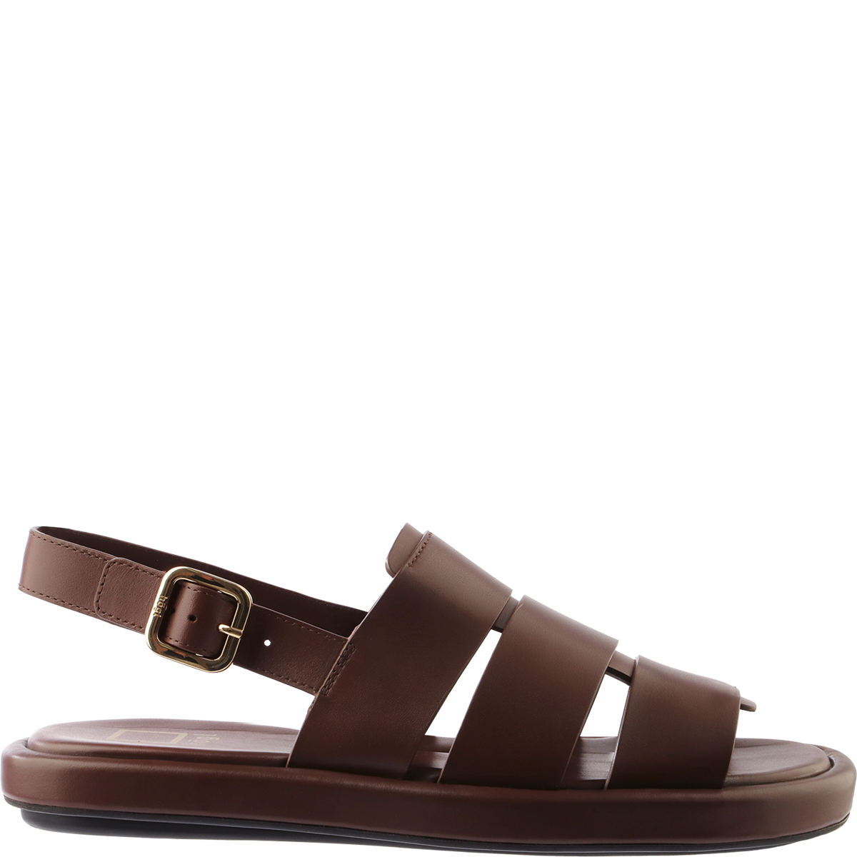 Högl Modern heeled fisherman sandals made from sustainable smooth leather Brown