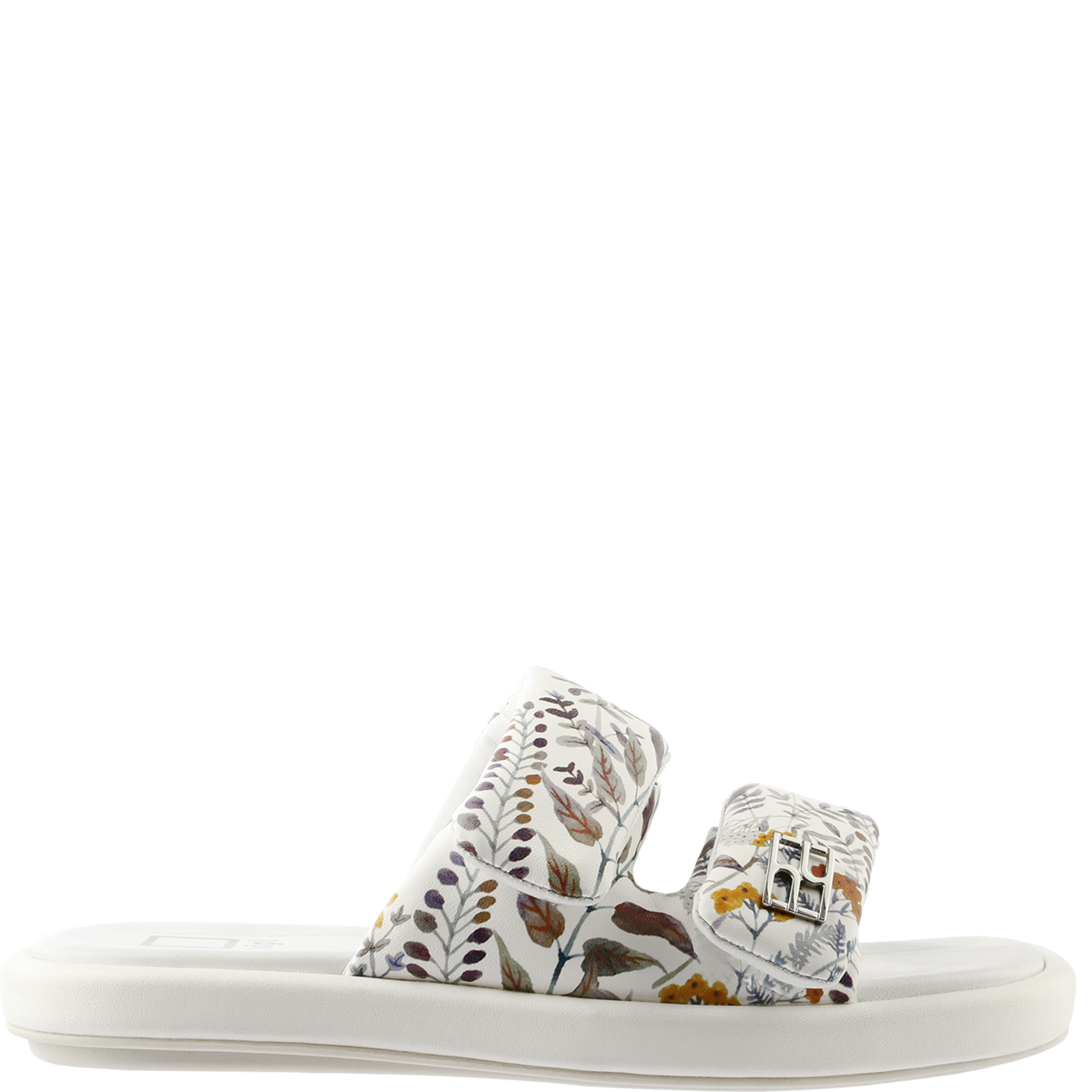 Högl Super softe Pantolette mit Doppelriemen in Högl eigenem Blossom Print Mehrfarbig