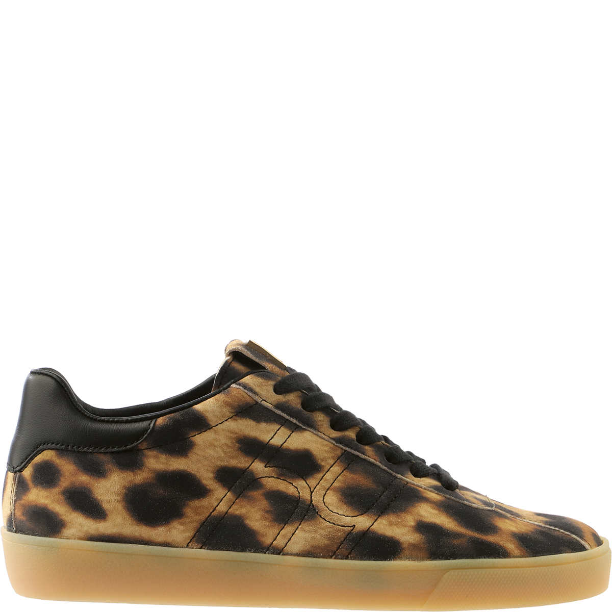 Högl High-quality leopard skin-look leather sneakers with black details Brown