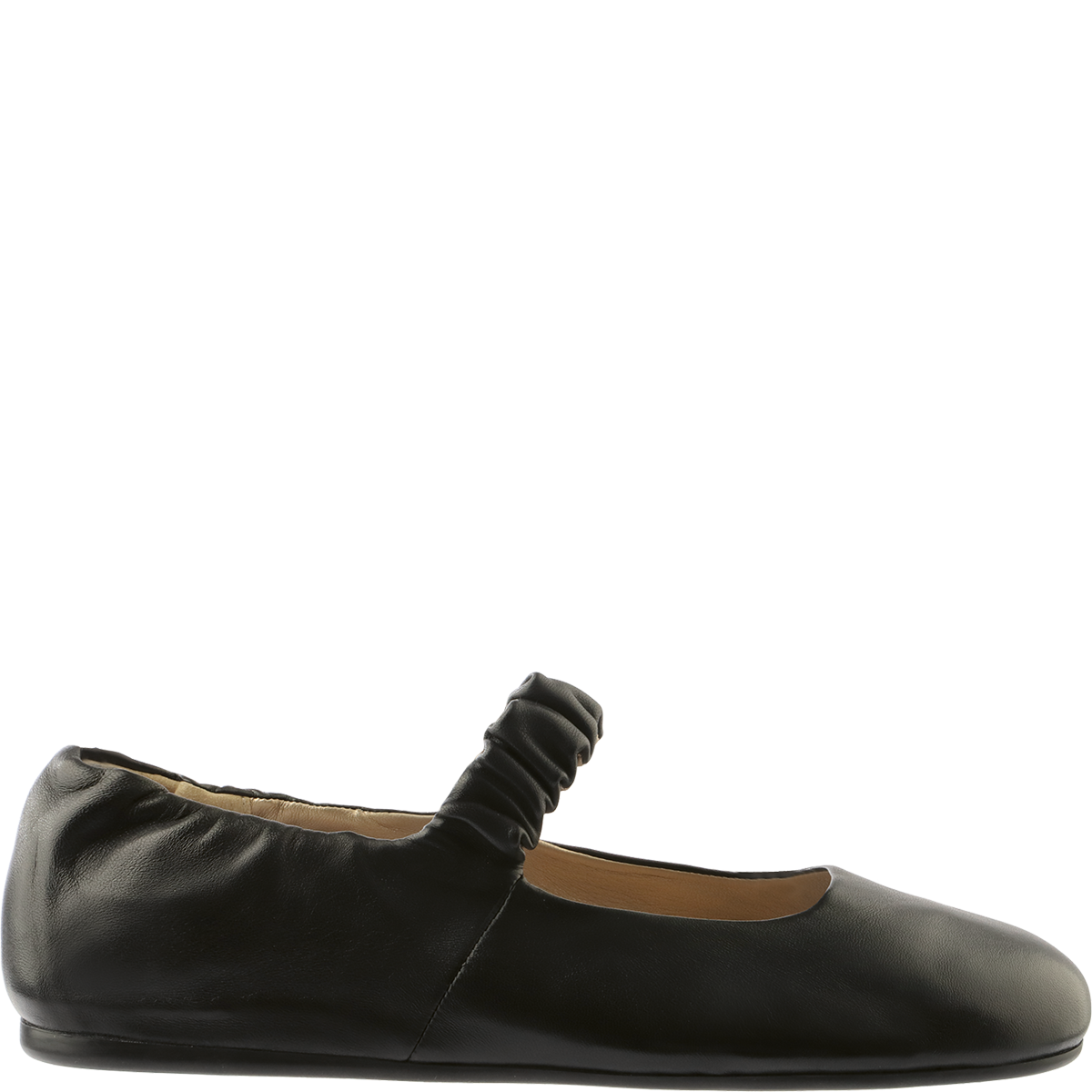 Högl Soft black smooth leather ballerinas with gathered straps - Vienna Edition Black