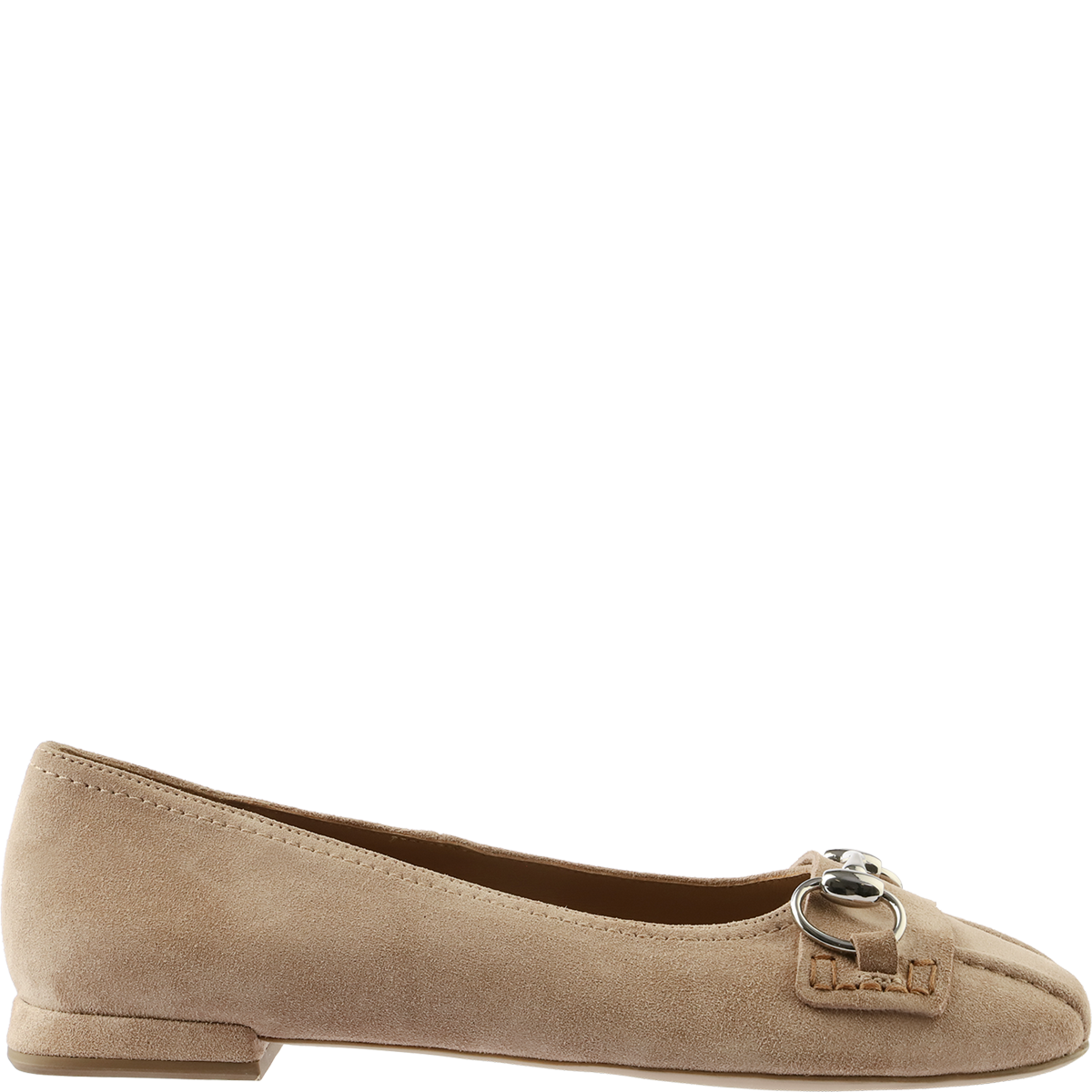 Högl Veloursleder Ballerina mit Loafer-Details Beige