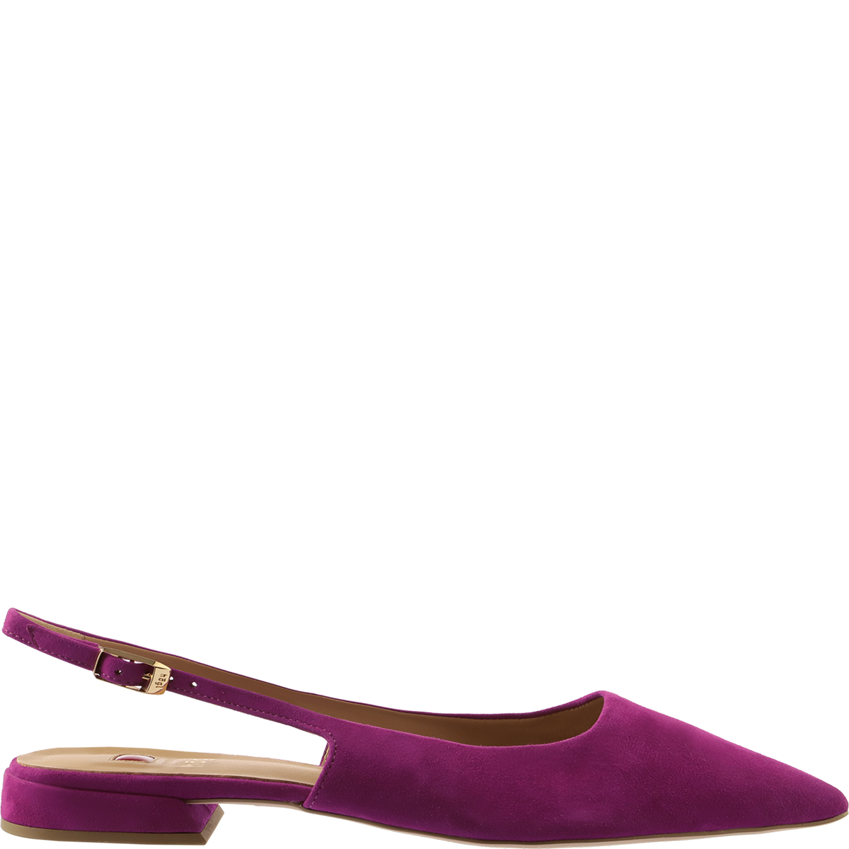 Högl Sustainable suede pointed toe slingback ballerinas Violet