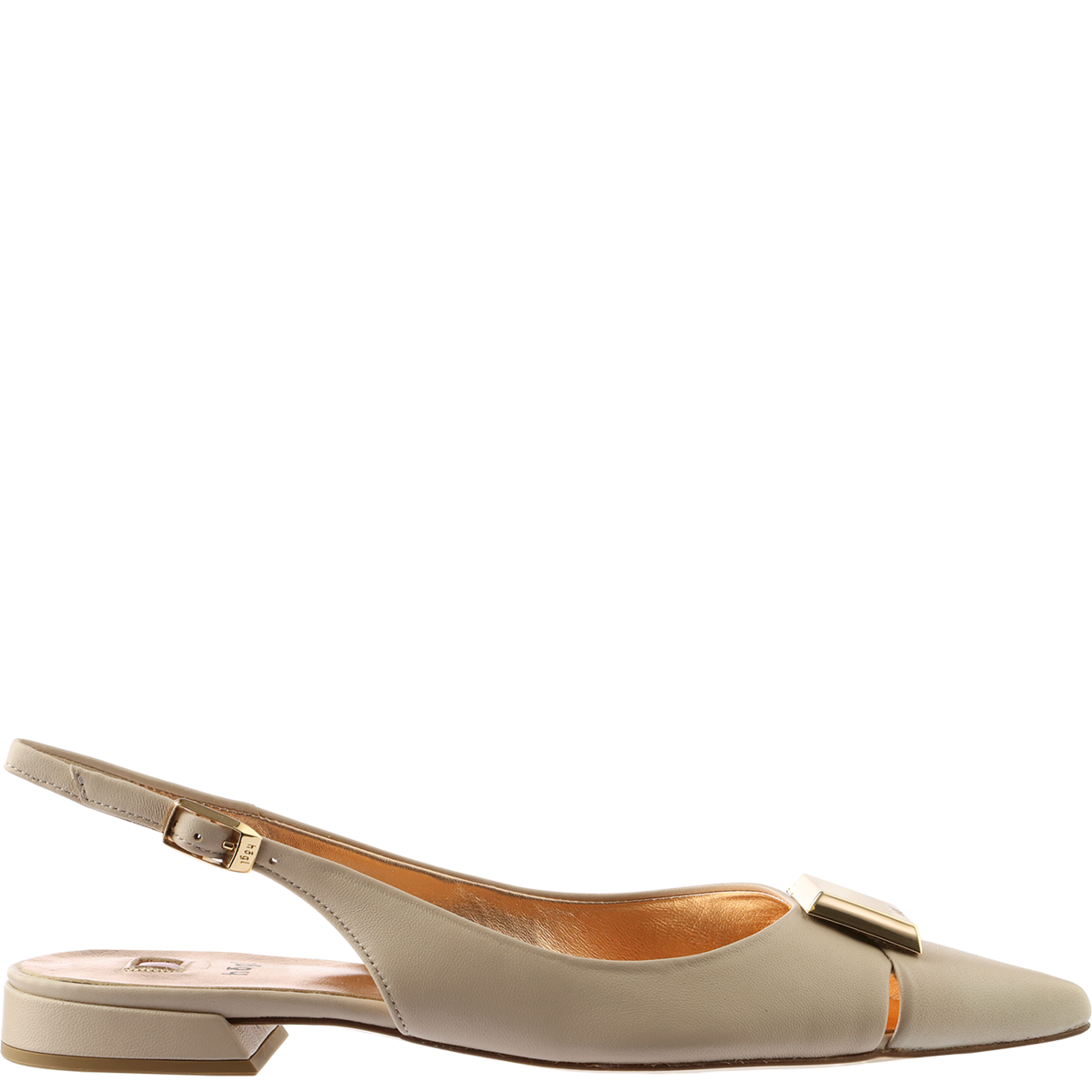 Högl Elegant slingback ballerinas with gold-coloured decorative elements - Vienna Edition Beige