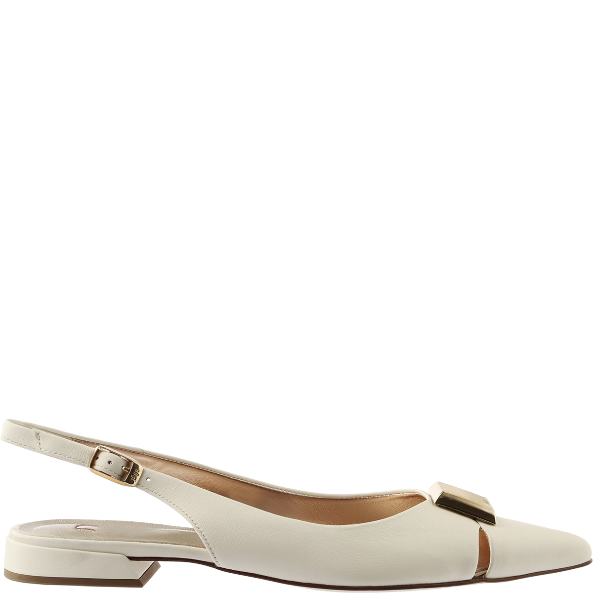 Högl Elegant slingback ballerinas with gold-coloured decorative elements - Vienna Edition Beige