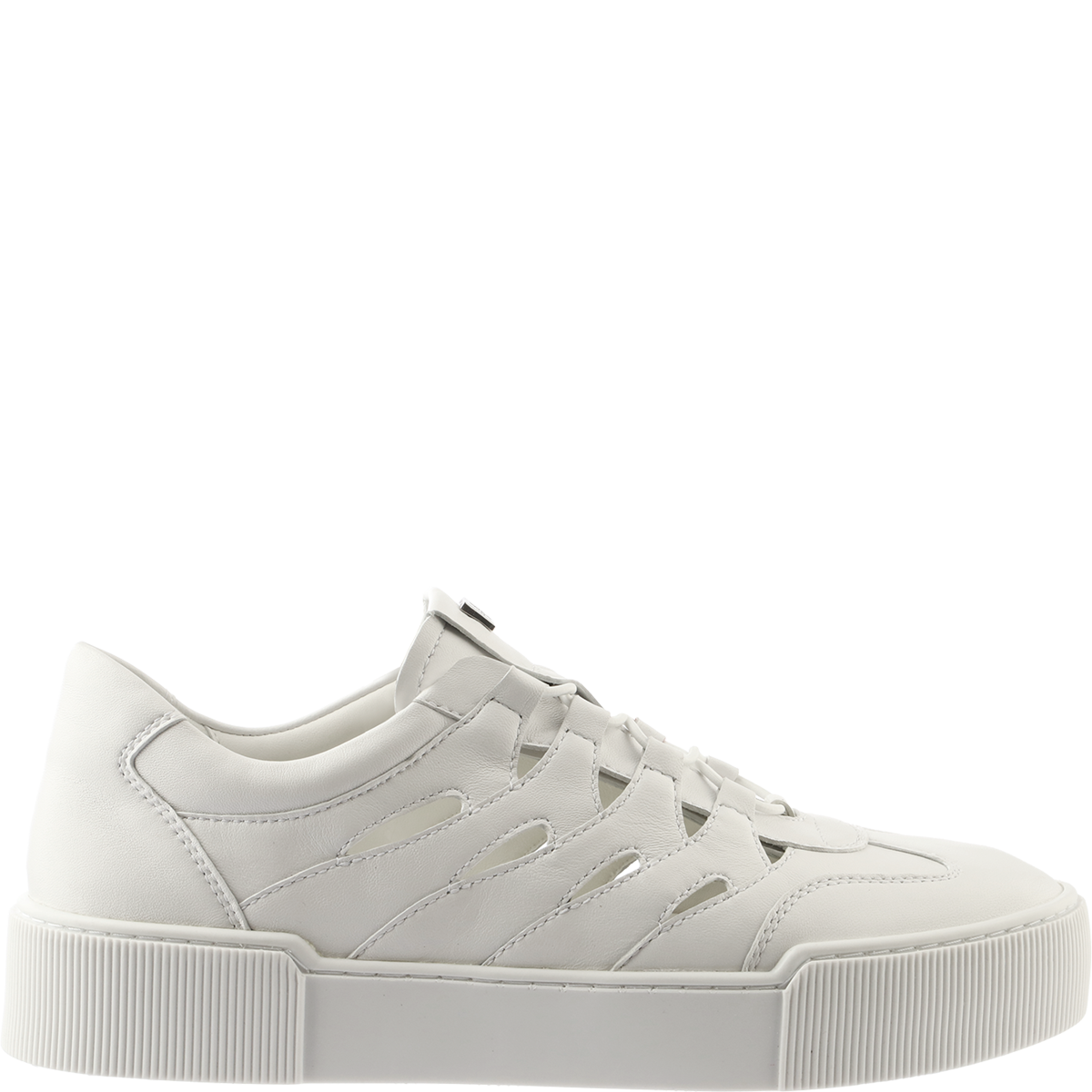 Högl White sneakers with summery cut-outs and elasticated lacing White