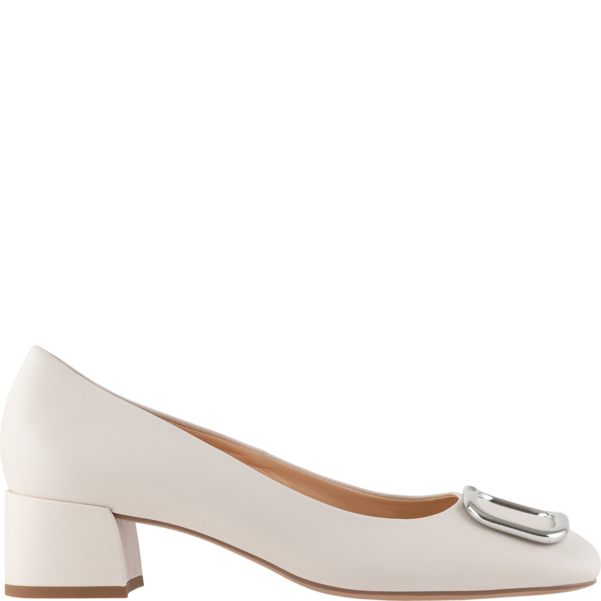 Högl Classic high-quality leather pumps with decorative buckles Beige