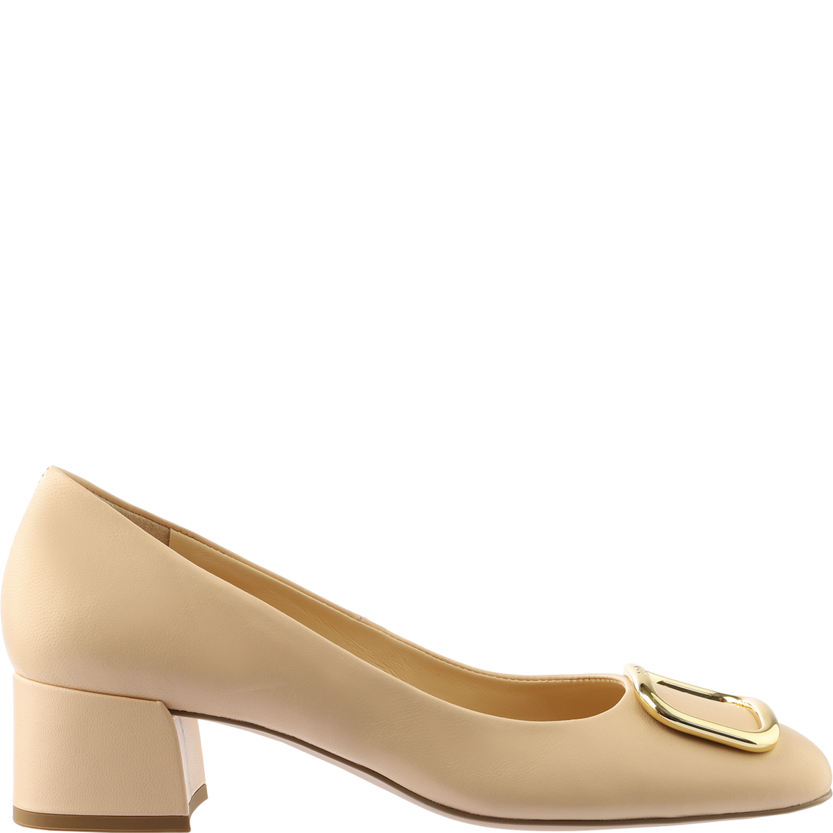 Högl Classic high-quality leather pumps with decorative buckles Beige
