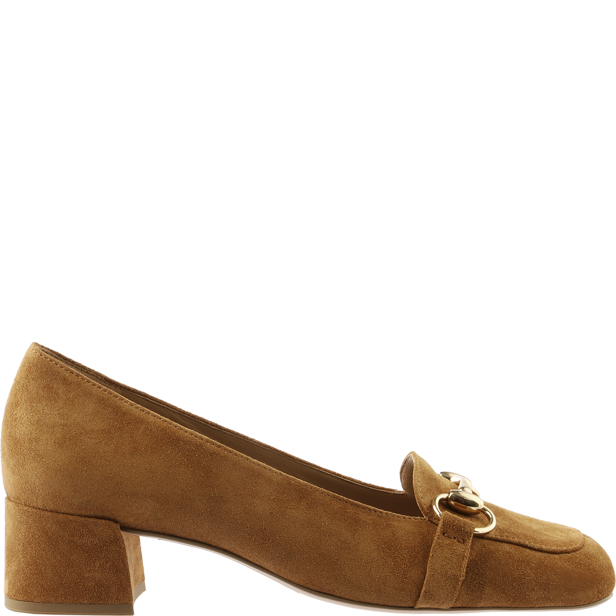 Högl Sustainable suede loafer pumps with horsebits Brown