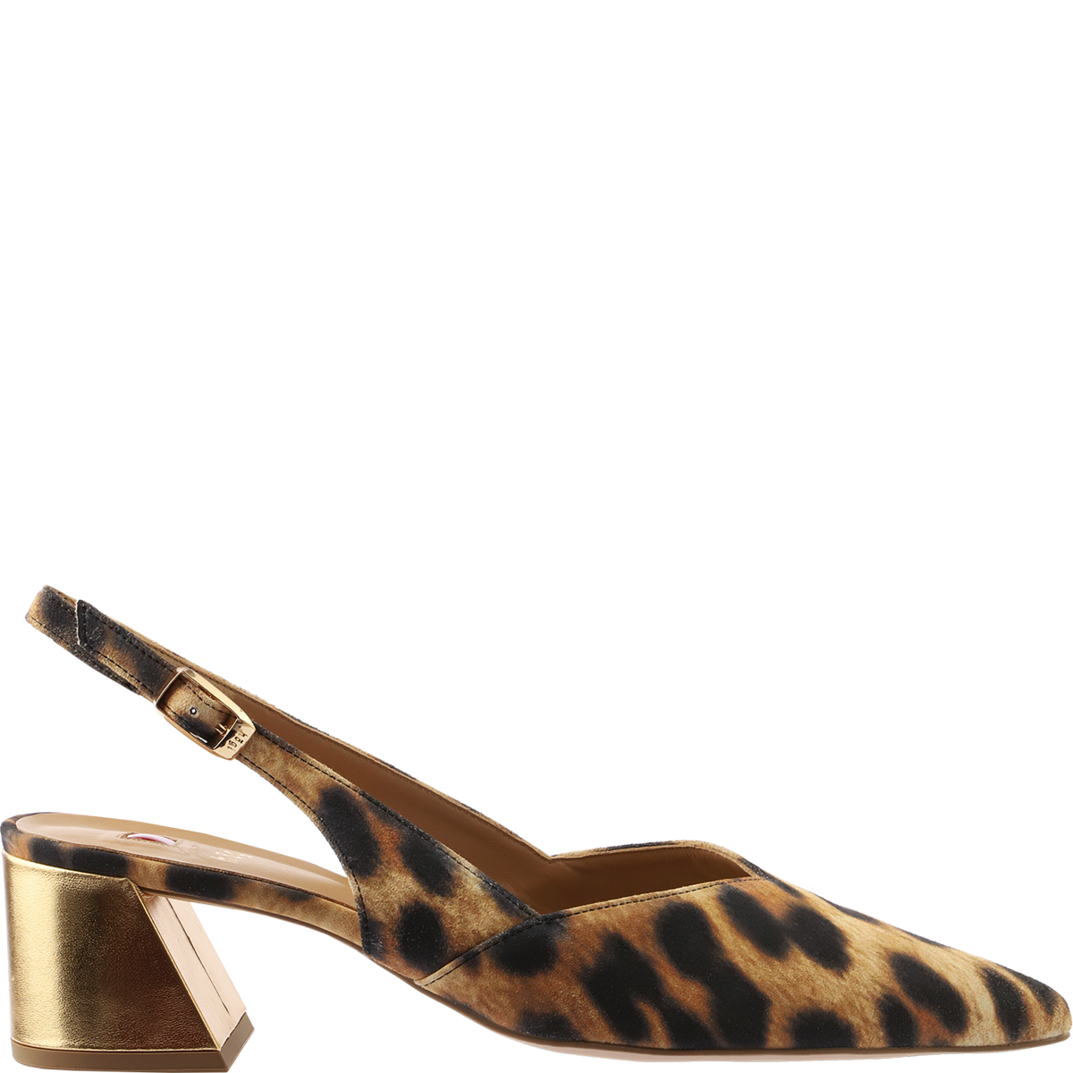 Högl Leopard-skin look slingback pumps with metallic heels Multicolour