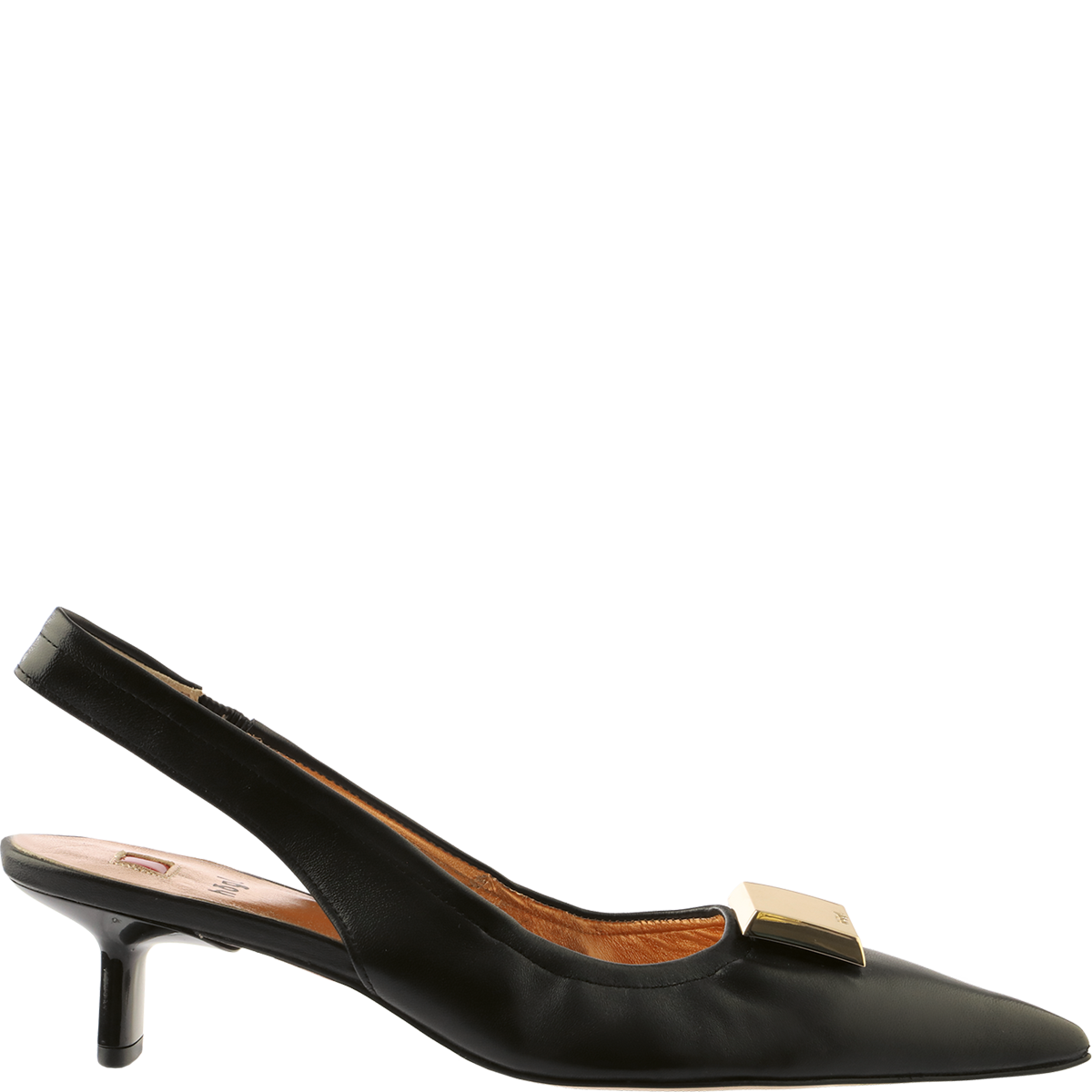 Högl Tapered slingback pumps with pointed toes and gold-coloured decorative elements Black