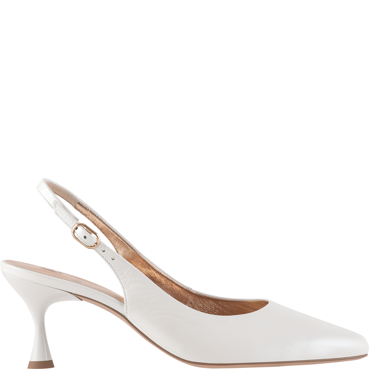 Högl Romantic slingback pumps made from soft leather with a pearlised finish White