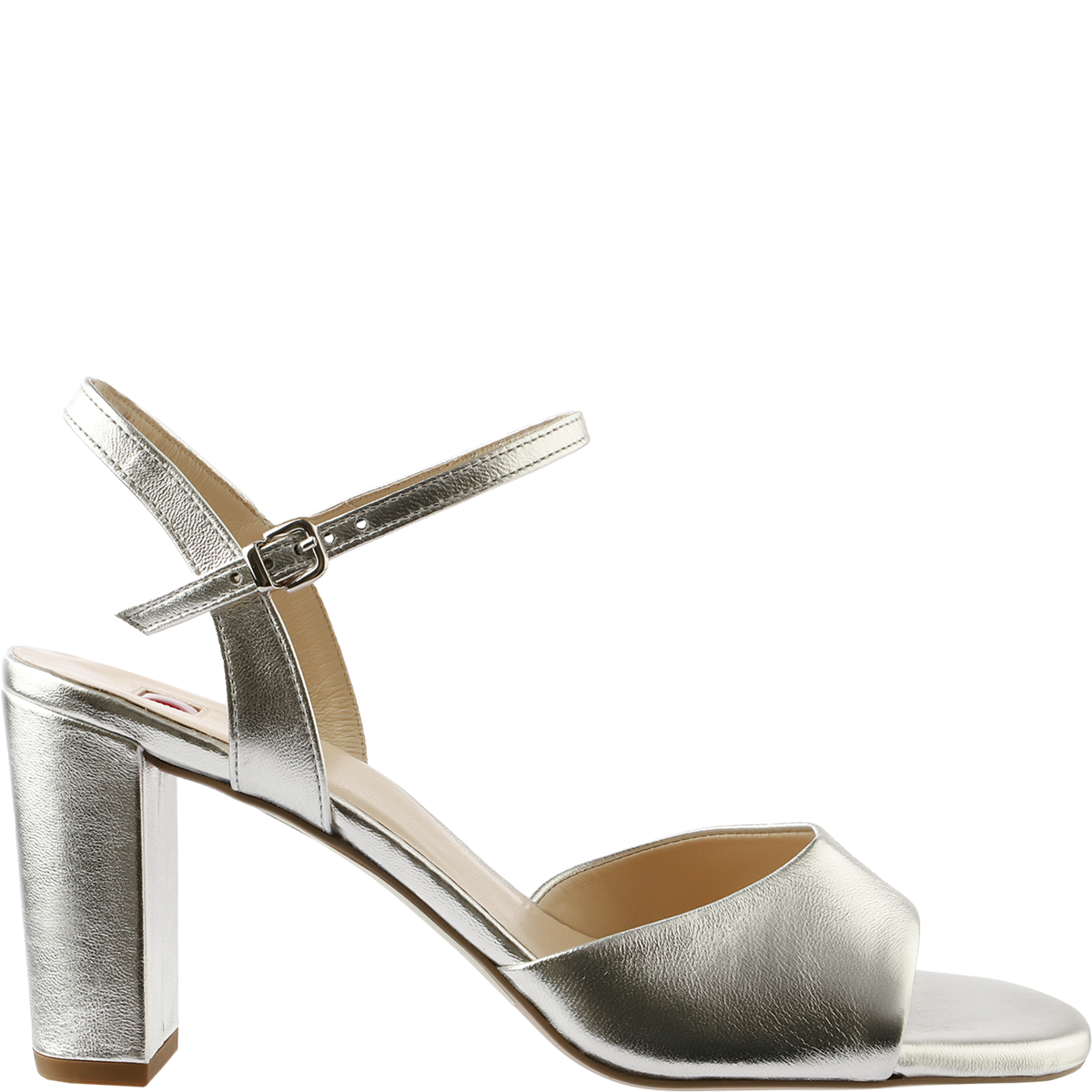 Högl Metallic-look mules with high block heels Metallic