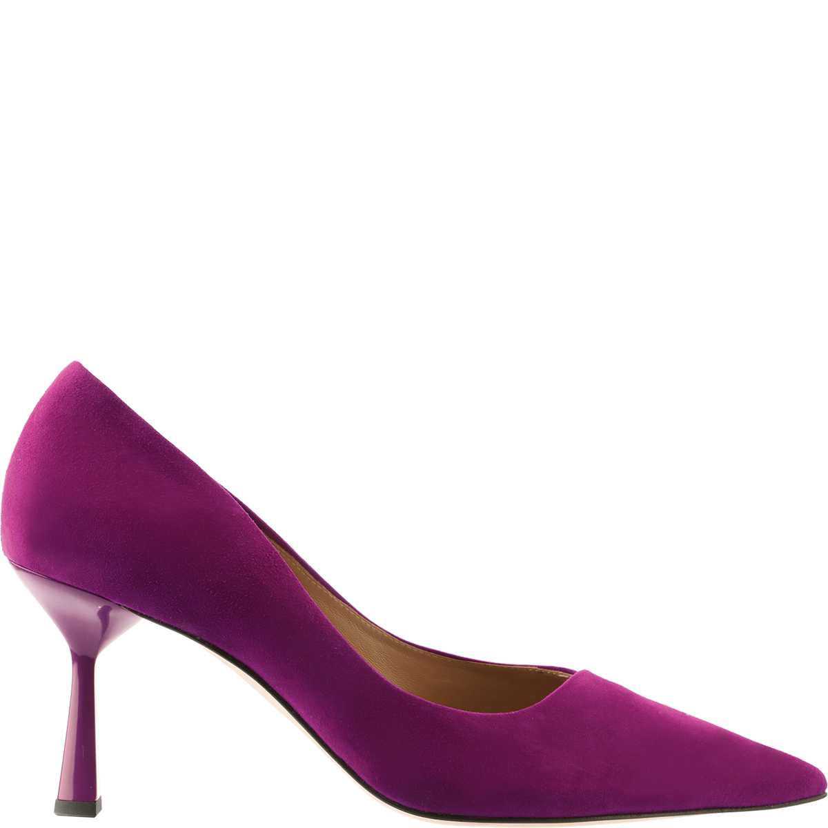 Högl Pointed toe sustainable suede pumps with curvy heels Violet
